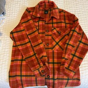 Wild Fable Plaid Shacket in Orange and Pink